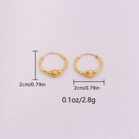 Gold Plated Vintage-Style Creative Tiny Hoop Earrings - Picture 5 of 7